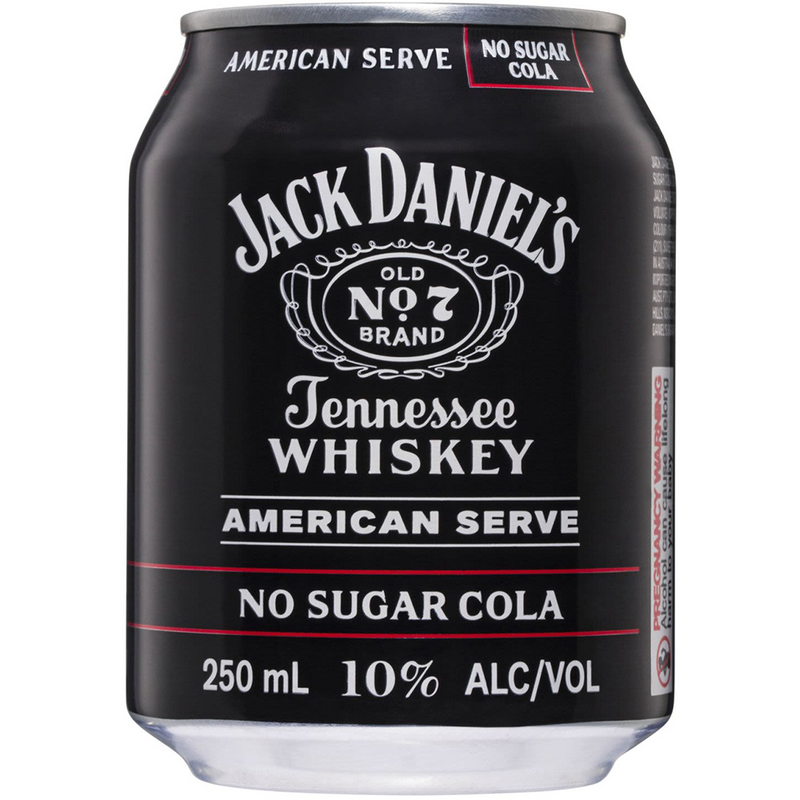 JACK DANIEL'S & COLA 10% AMERICAN SERVE NO SUGAR CANS