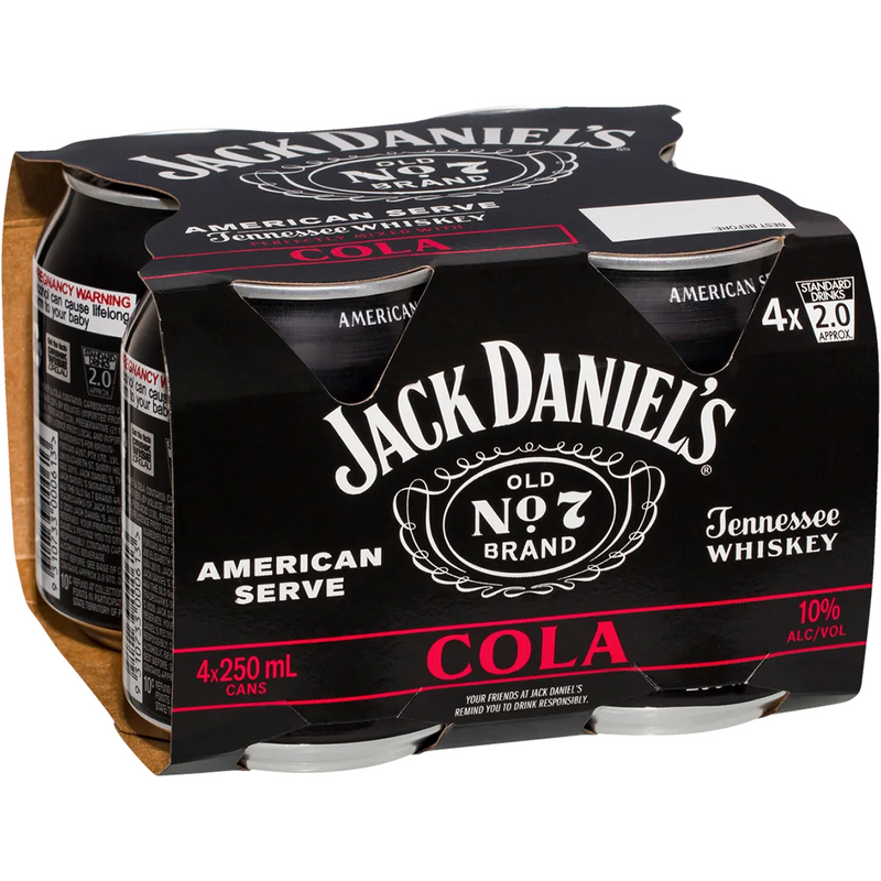 JACK DANIEL'S & COLA 10% AMERICAN SERVE CANS