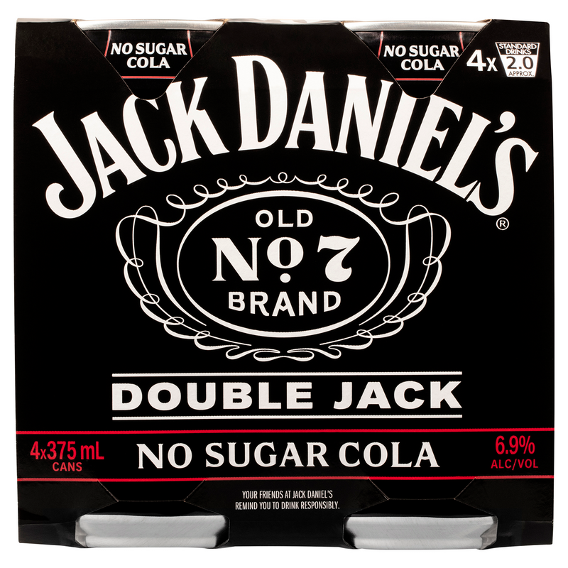 JACK DANIEL'S DOUBLE JACK & COLA ZERO SUGAR CANS