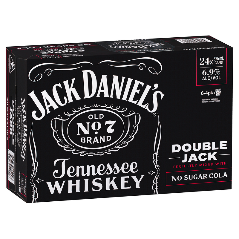 JACK DANIEL'S DOUBLE JACK & COLA ZERO SUGAR CANS