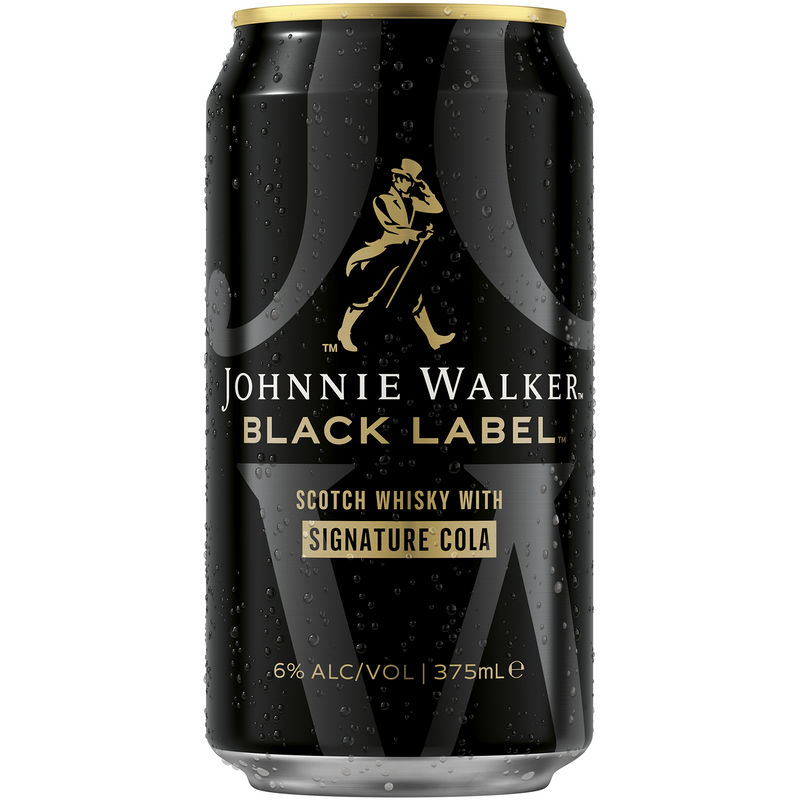JOHNNIE WALKER BLACK & COLA 6% 375ML CANS