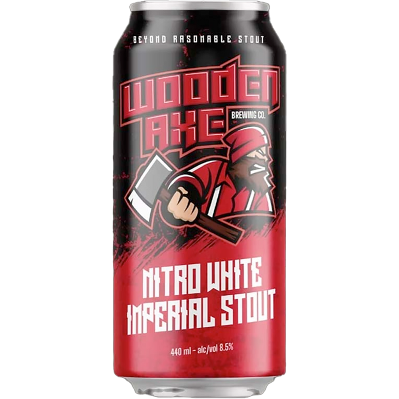 WOODEN AXE WHITE STOUT CAN