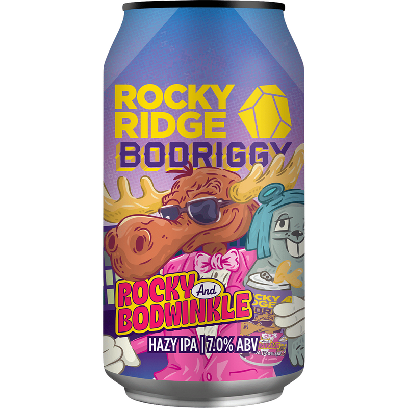 ROCKY RIDGE ROCKY & BODWINKLE HAZY IPA CAN
