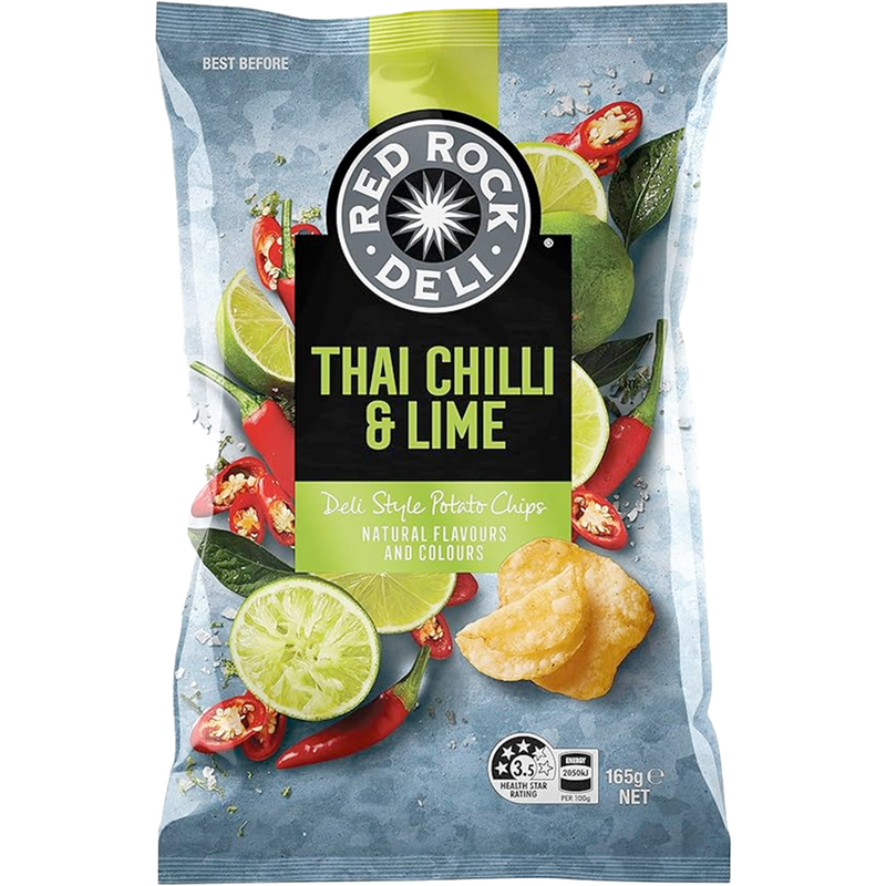 SMITHS RED ROCK THAI CHILLI LIME 165G