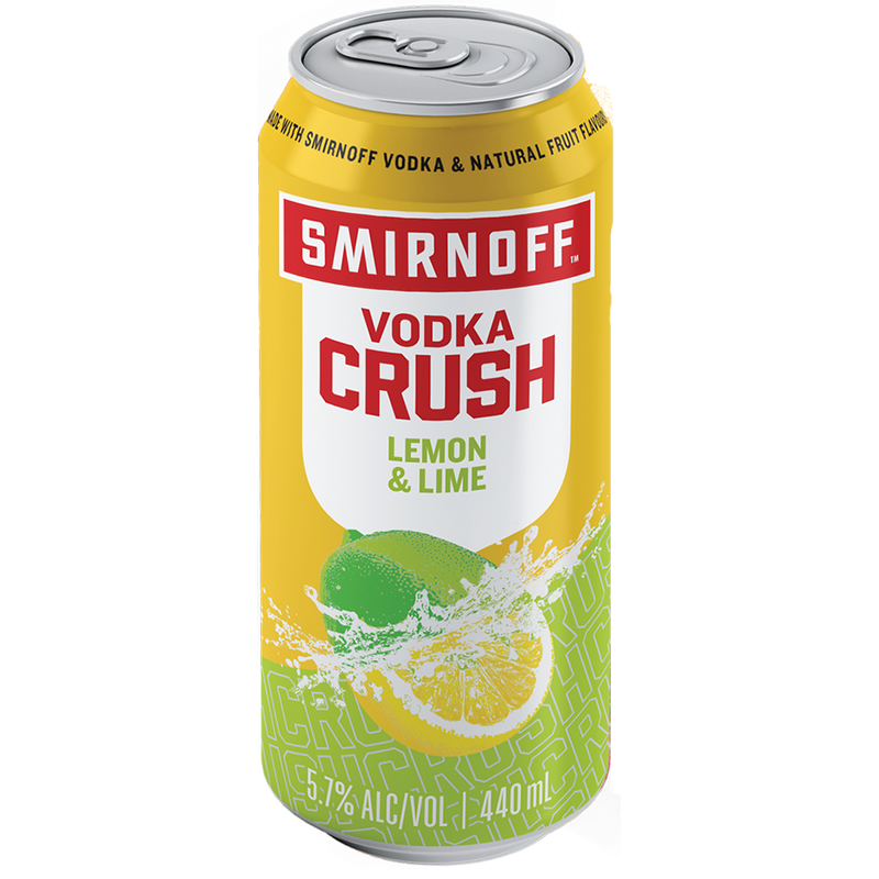 SMIRNOFF CRUSH LEMON & LIME 440ML CANS