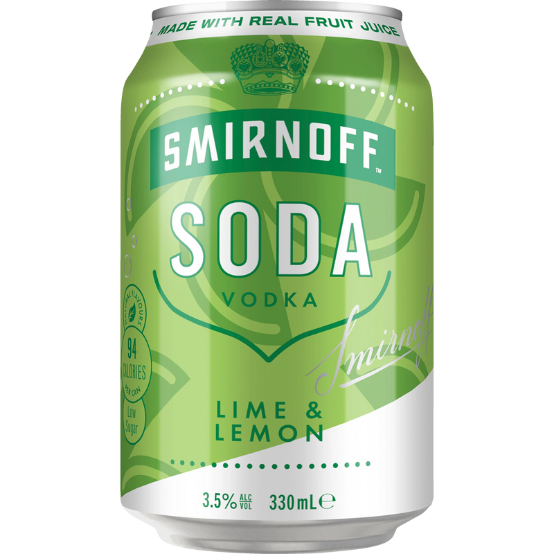 SMIRNOFF SODA LIME & LEMON CANS