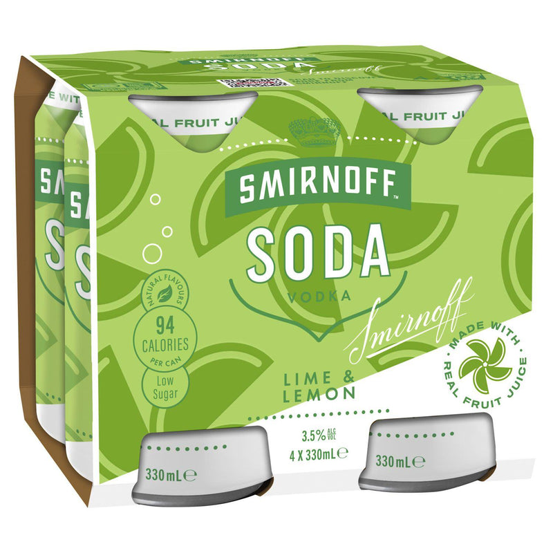 SMIRNOFF SODA LIME & LEMON CANS