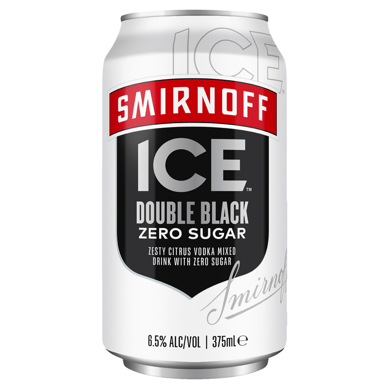 SMIRNOFF ICE DOUBLE BLACK ZERO CANS