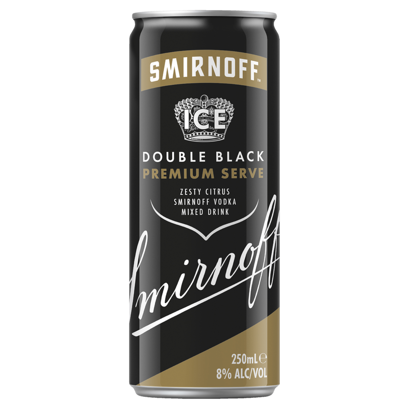 SMIRNOFF ICE DOUBLE BLACK PREMIUM SERVE 8% CANS