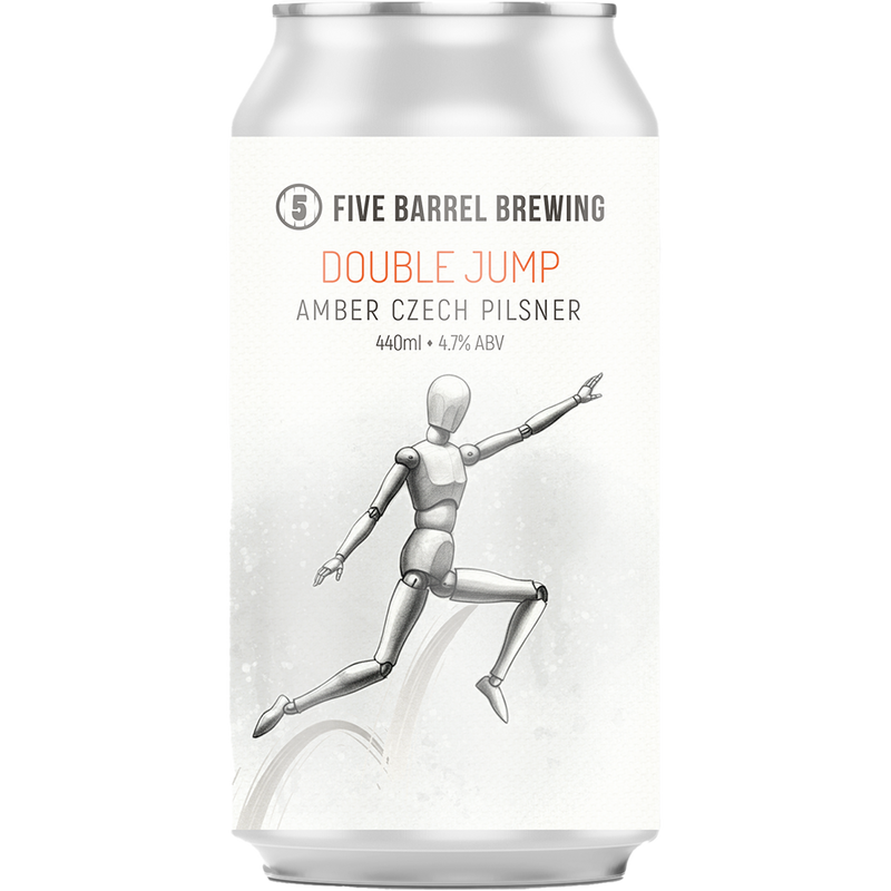 FIVE BARREL DOUBLE JUMP CZECH AMBER PILSNER CAN