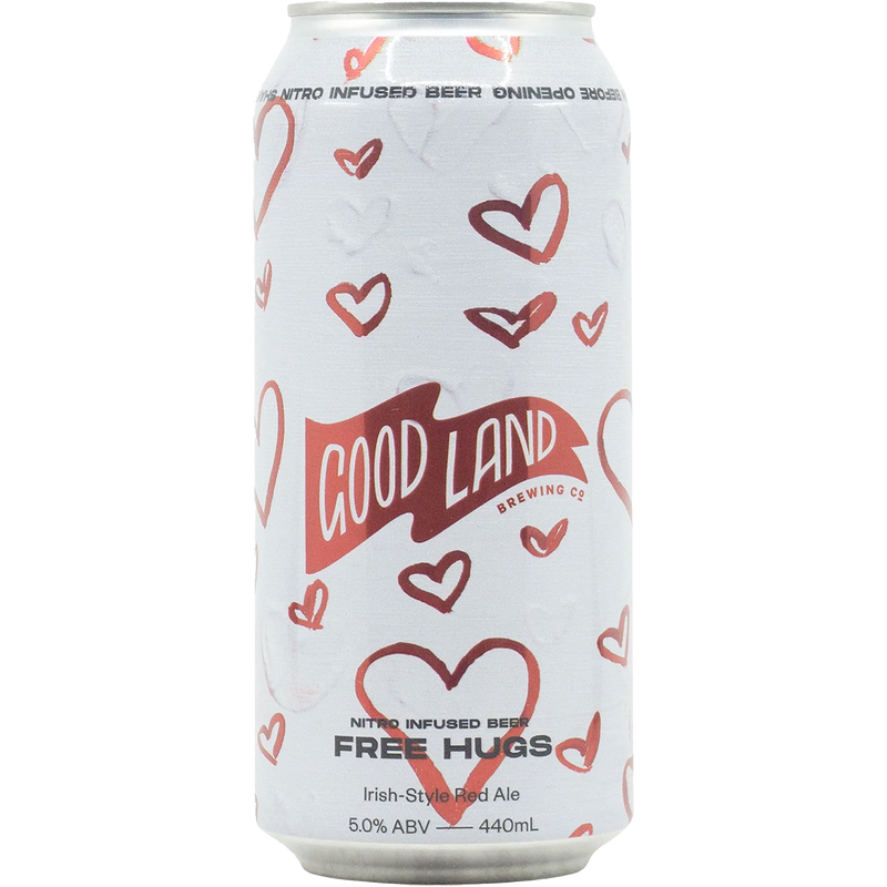 GOOD LAND FREE HUGS IRISH RED ALE CAN