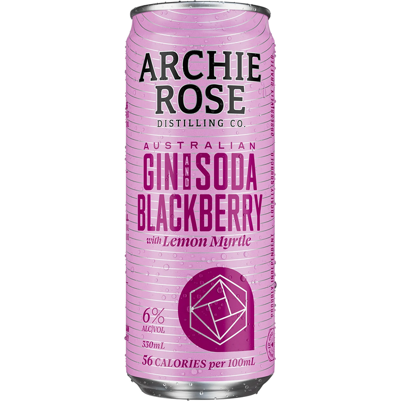 ARCHIE ROSE GIN SODA BLACKBERRY LEMON MYRTLE CANS