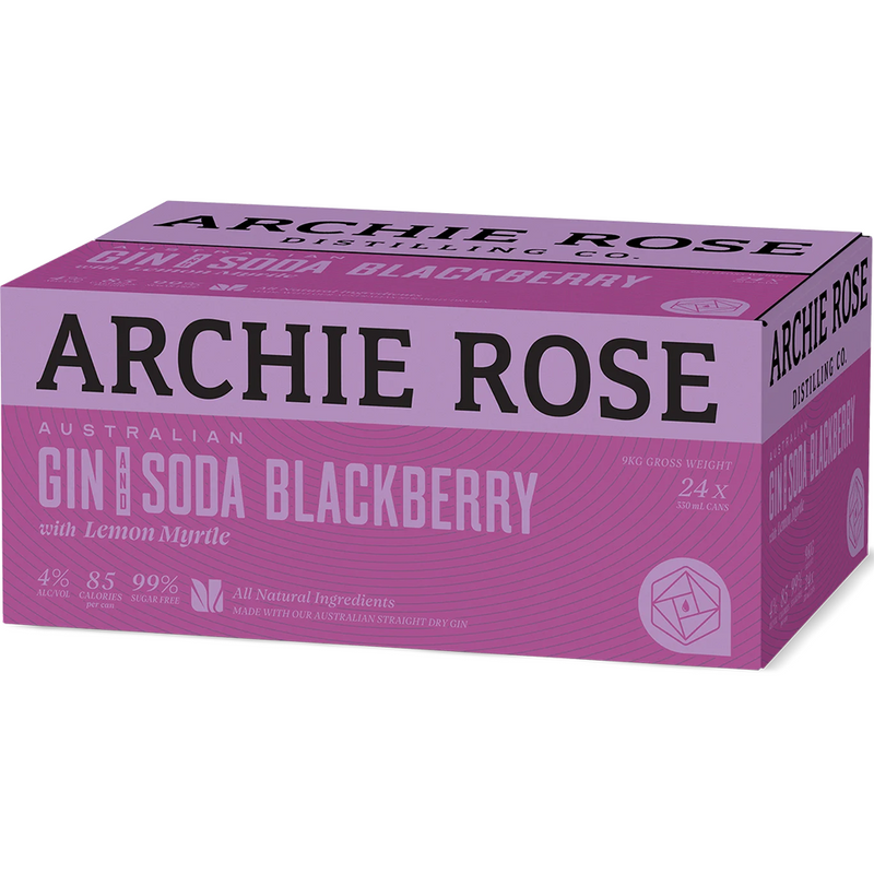 ARCHIE ROSE GIN SODA BLACKBERRY LEMON MYRTLE CANS
