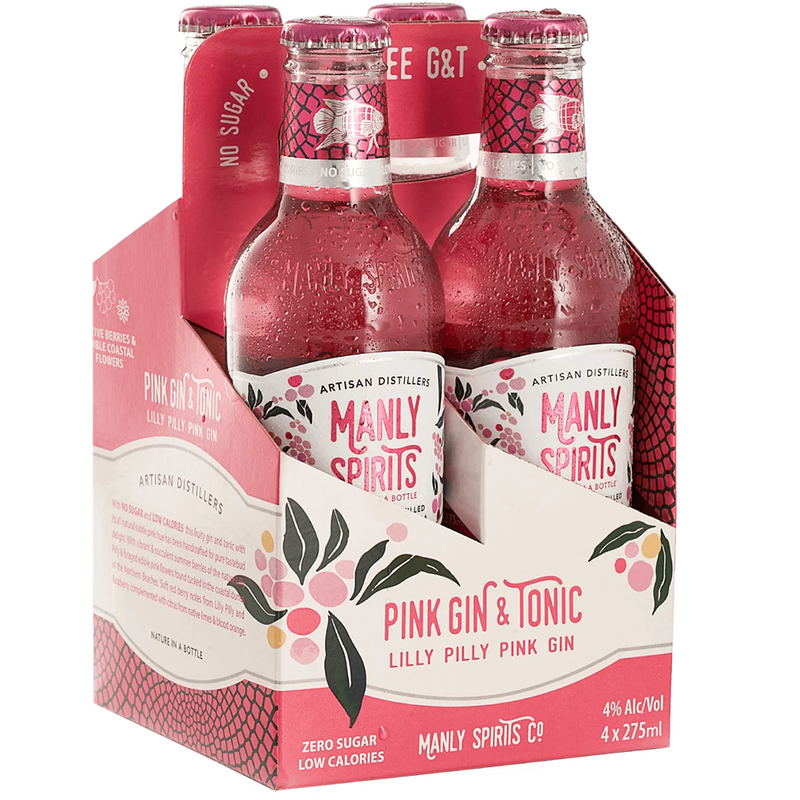MANLY SPIRITS PINK GIN & TONIC BOTTLES