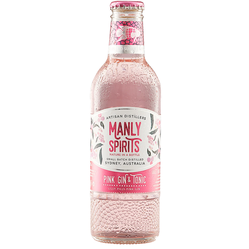 MANLY SPIRITS PINK GIN & TONIC BOTTLES