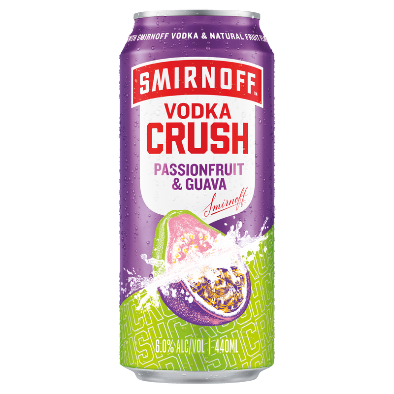 SMIRNOFF CRUSH PASSIONFRUIT & GUAVA 440ML CANS