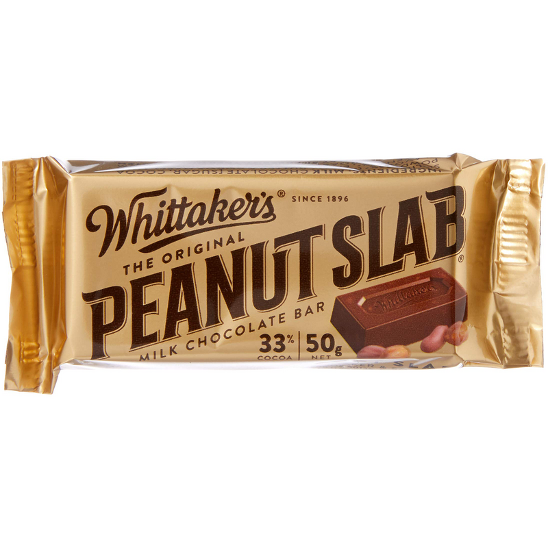 WHITTAKER CHOC PEANUT SLAB 50GM