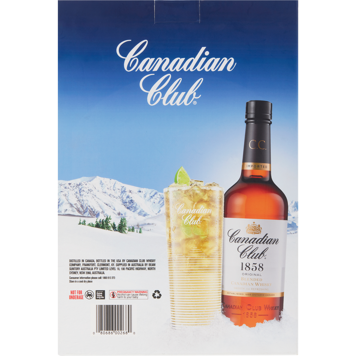 CANADIAN CLUB 700ML + GLASS PACK — Murray's Porters Liquor