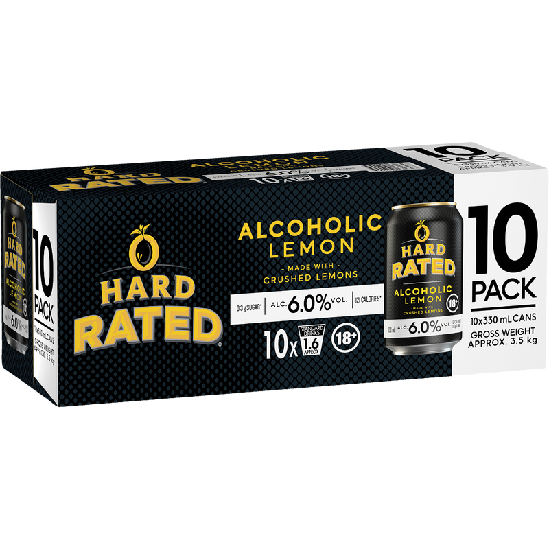 HARD RATED ALCOHOLIC LEMON CAN 10PK