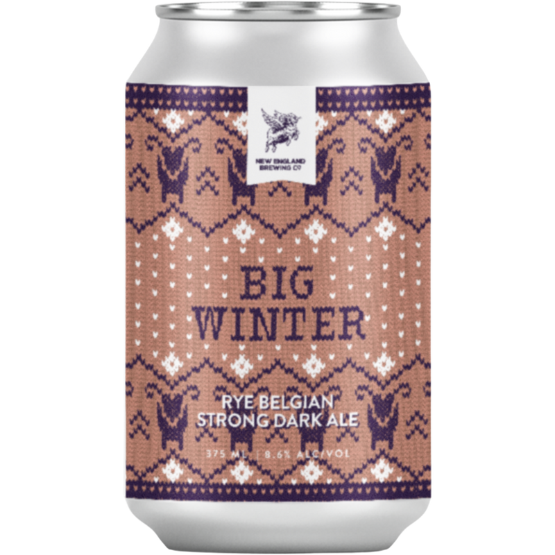 NEW ENGLAND BIG WINTER RYE BELGIAN STRONG DARK ALE CAN