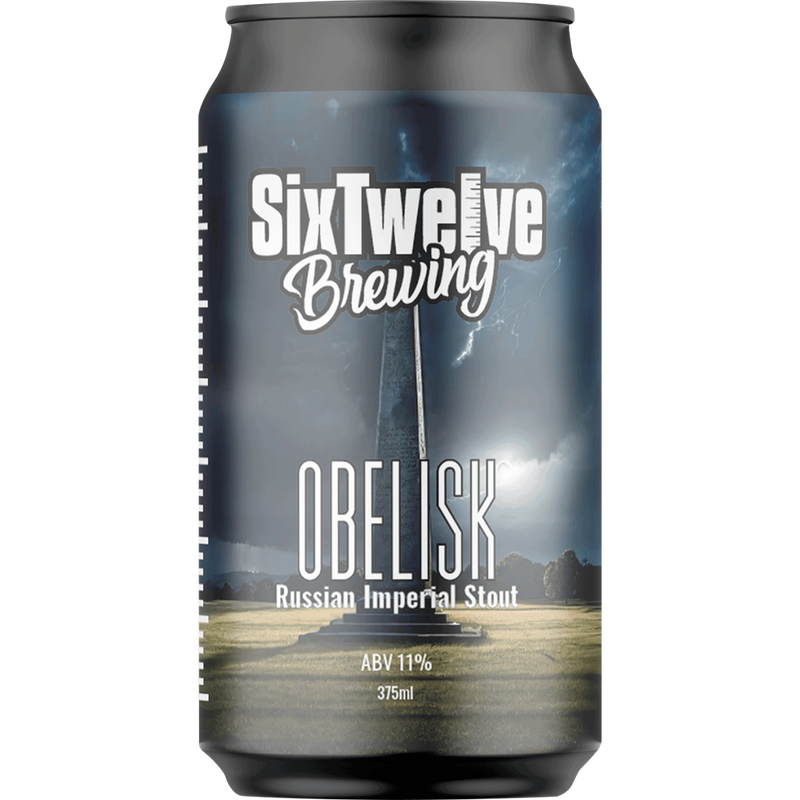 SIX TWELVE OBELISK IMPERIAL RUSSIAN STOUT CANS