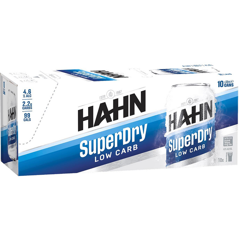 HAHN SUPER DRY CANS 10 PACK