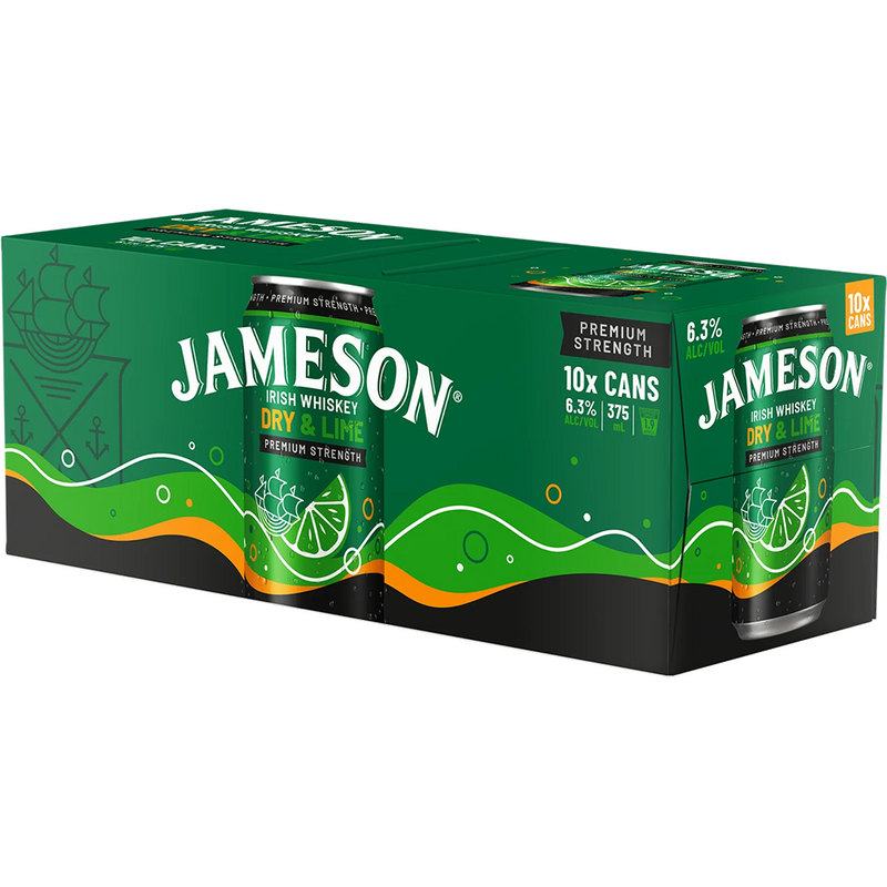 JAMESON DRY & LIME 6.3% CAN 10PK