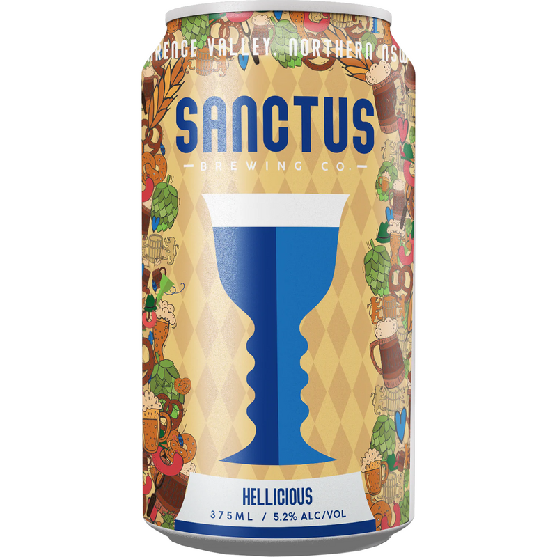 SANCTUS HELLICIOUS HELLES LAGER CANS