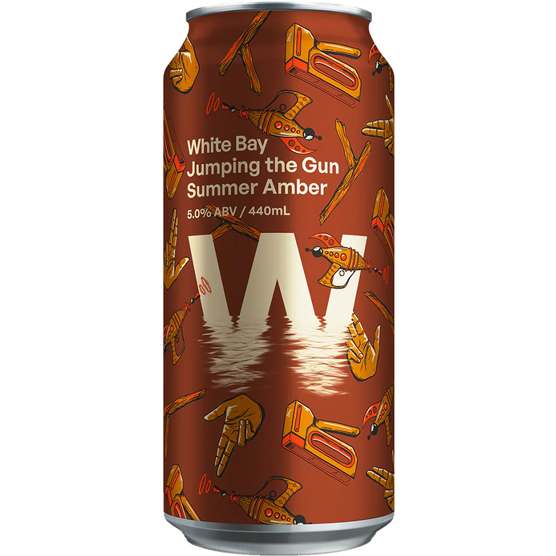 WHITE  BAY JUMPING THE GUN SUMMER AMBER ALE CANS