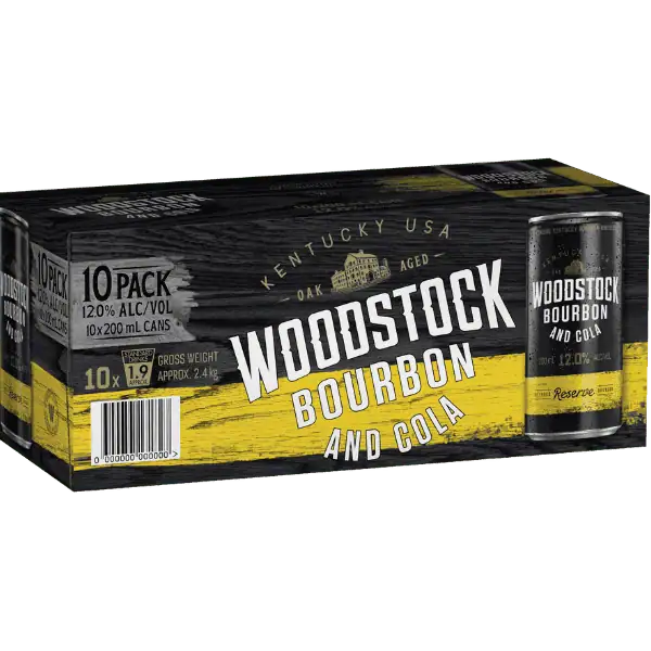 WOODSTOCK & COLA 12% 10 PACK CANS